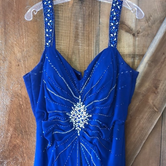 MONTAGE By Mon Cheri Cobalt Blue Dress Size 18 - Picture 3 of 11